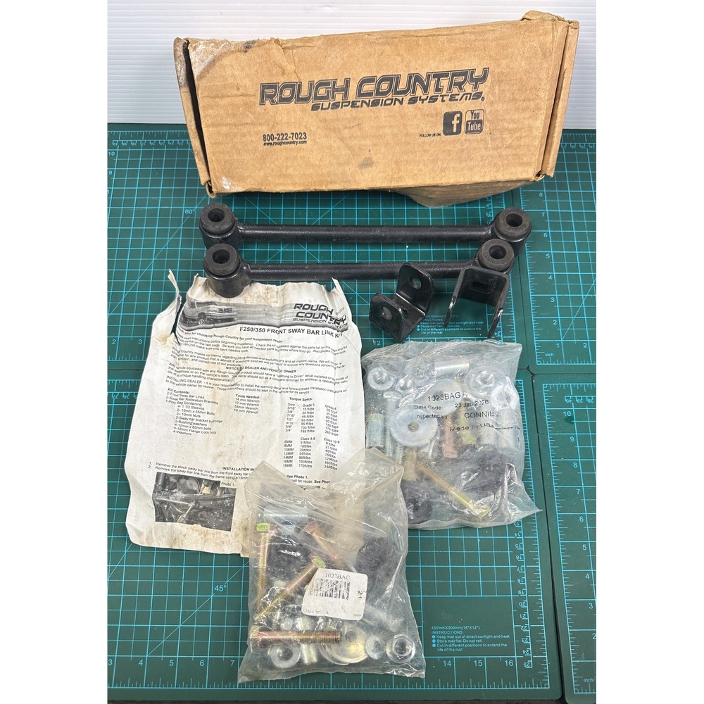 Rough Country 1022 Front Sway Bar Link Kit Ford F250 4WD 1980-1997 4in Lift